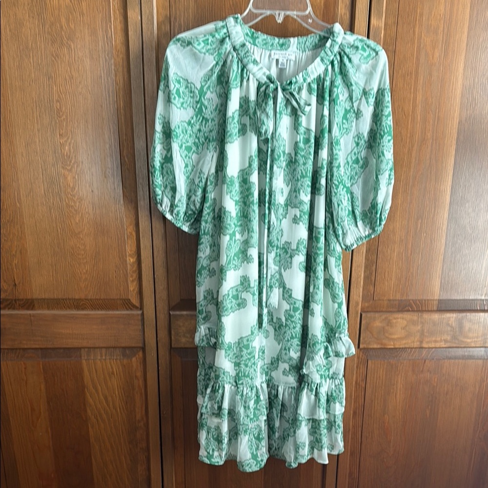 Current Air Green and White Ruffled Sundress